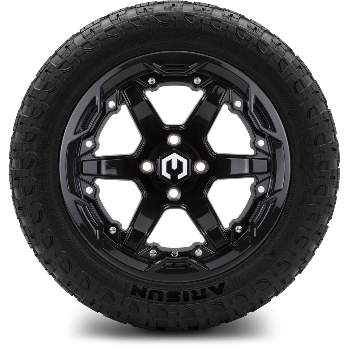 MODZ® 14" Gladiator Glossy Black Wheels and Off-Road Tires Combo