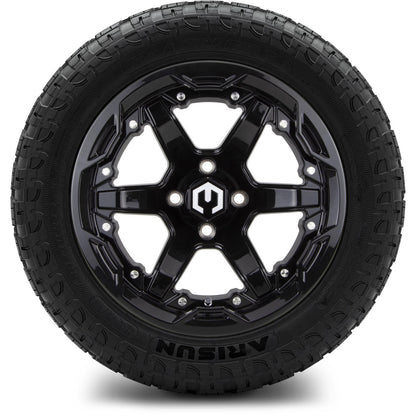 MODZ® 14" Gladiator Glossy Black Wheels and Off-Road Tires Combo