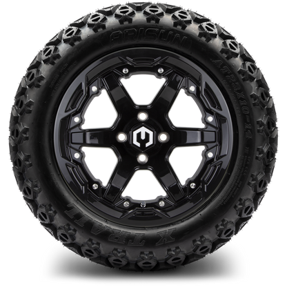 MODZ® 14" Gladiator Glossy Black Wheels and Off-Road Tires Combo