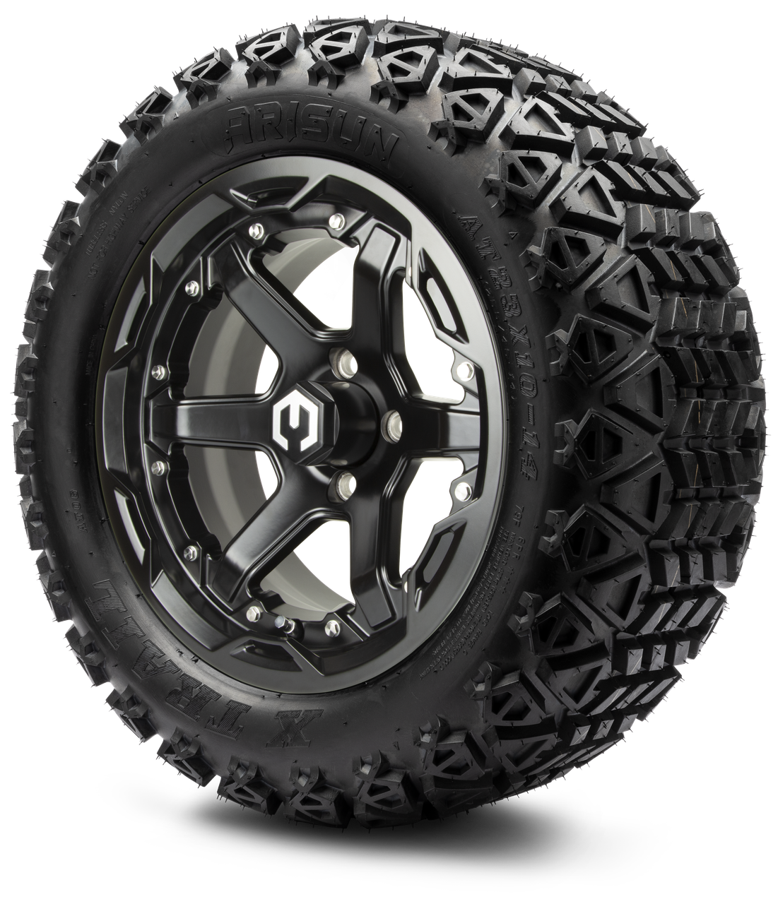 MODZ® 14" Gladiator Glossy Black Wheels and Off-Road Tires Combo