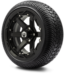 MODZ® 14" Gladiator Matte Black Wheels and Street Tires Combo