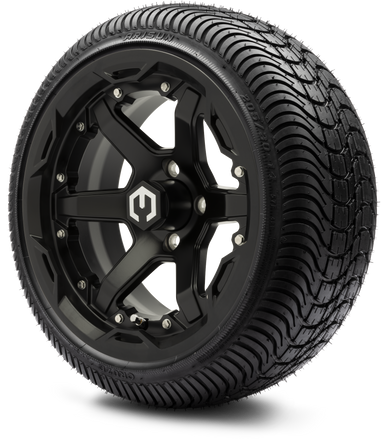 MODZ® 14" Gladiator Matte Black Wheels and Street Tires Combo