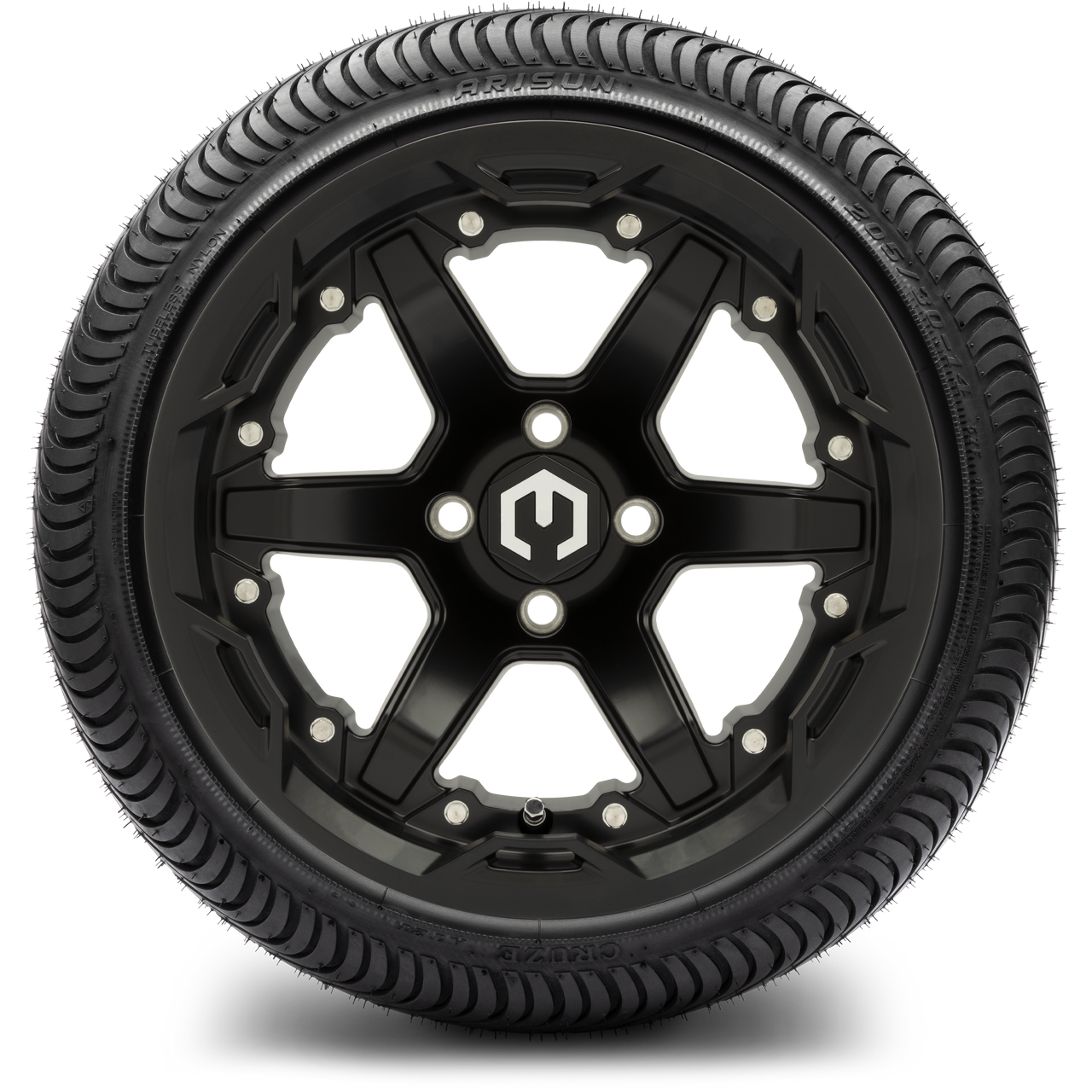 MODZ® 14" Gladiator Matte Black Wheels and Street Tires Combo