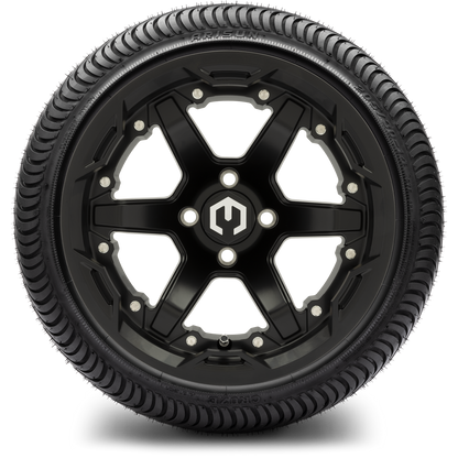 MODZ® 14" Gladiator Matte Black Wheels and Street Tires Combo