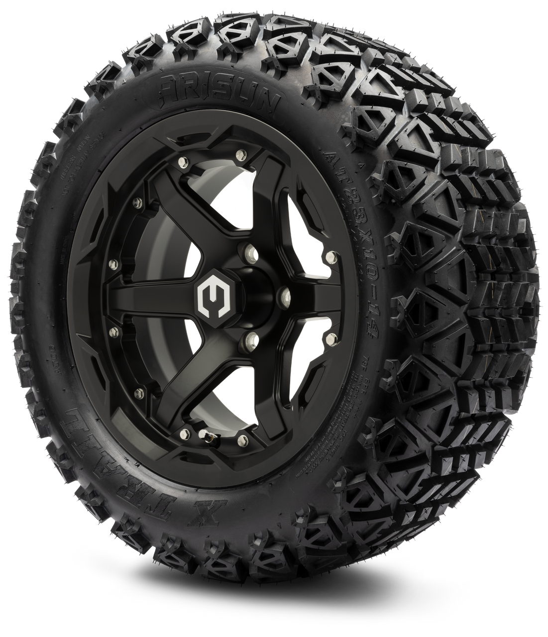 MODZ® 14" Gladiator Matte Black Wheels and Off-Road Tires Combo