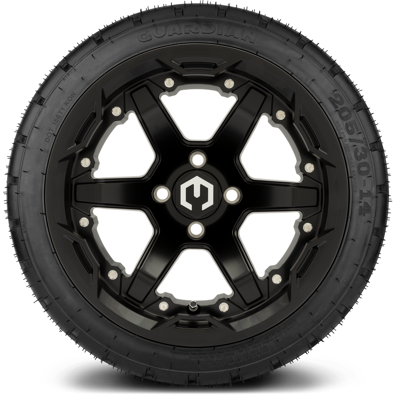 MODZ® 14" Gladiator Matte Black Wheels and Street Tires Combo