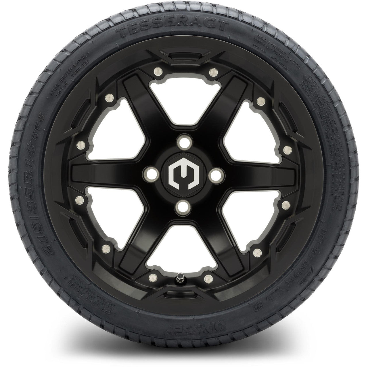 MODZ® 14" Gladiator Matte Black Wheels and Street Tires Combo