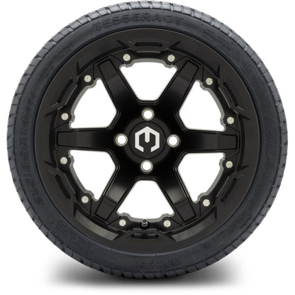 MODZ® 14" Gladiator Matte Black Wheels and Street Tires Combo