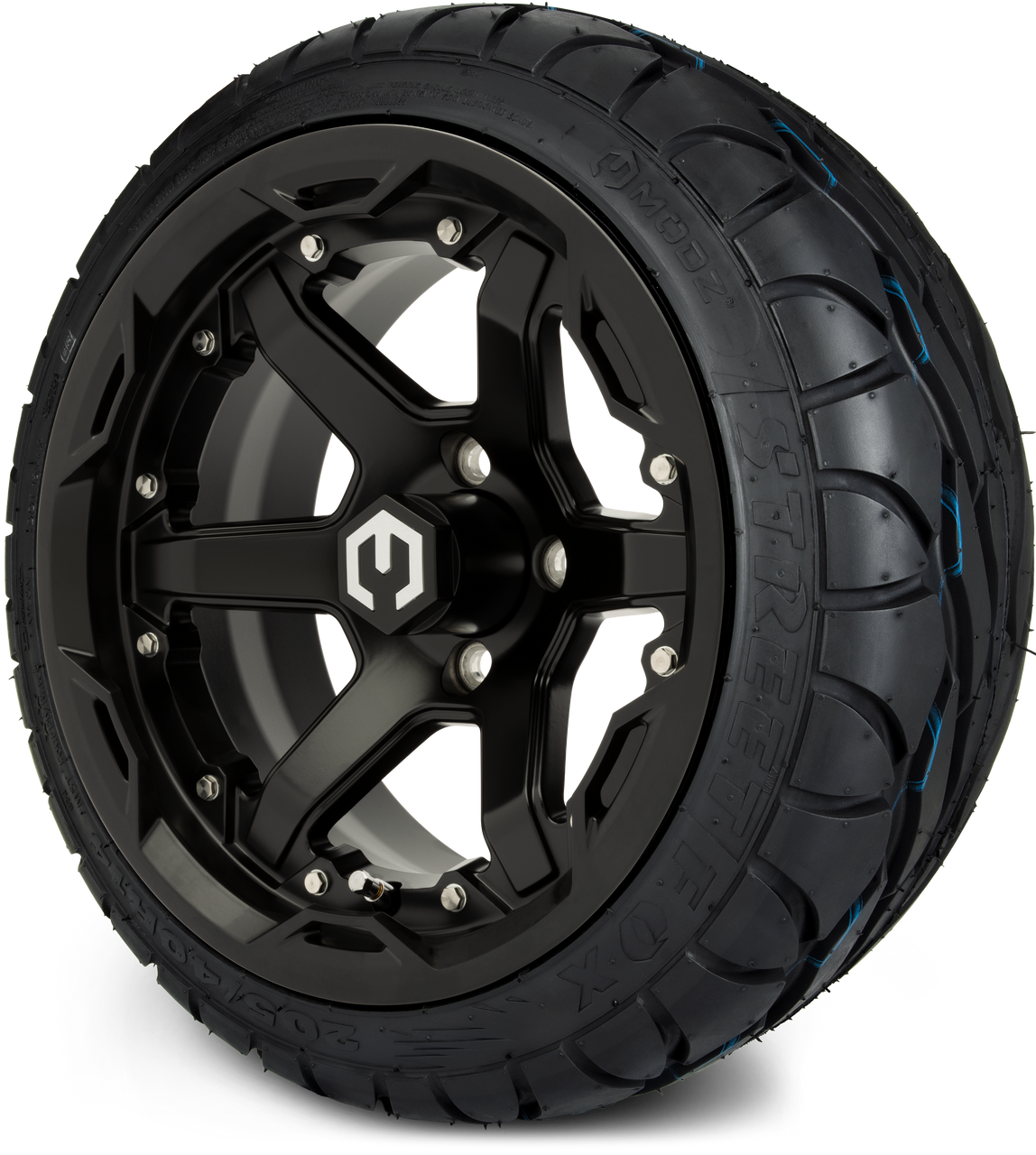 MODZ® 14" Gladiator Matte Black Wheels and Street Tires Combo