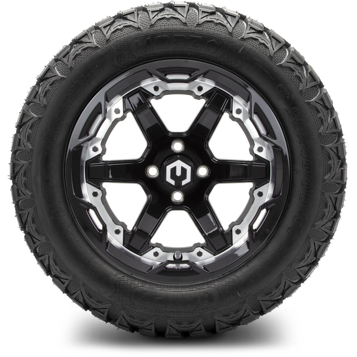 MODZ® 14" Gladiator Machine & Black Wheels and Off-Road Tires Combo