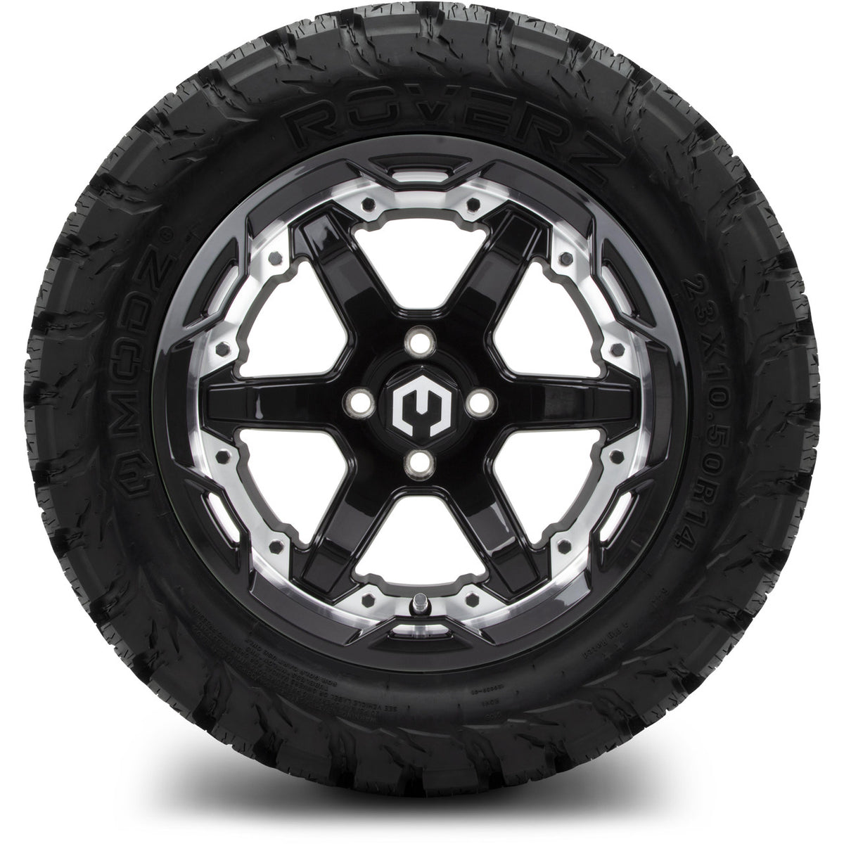 MODZ® 14" Gladiator Machine & Black Wheels and Off-Road Tires Combo