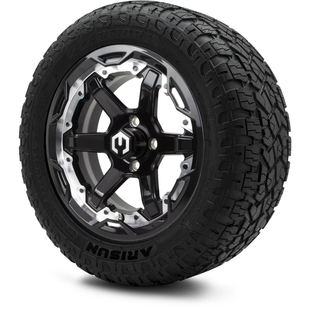 MODZ® 14" Gladiator Machine & Black Wheels and Off-Road Tires Combo