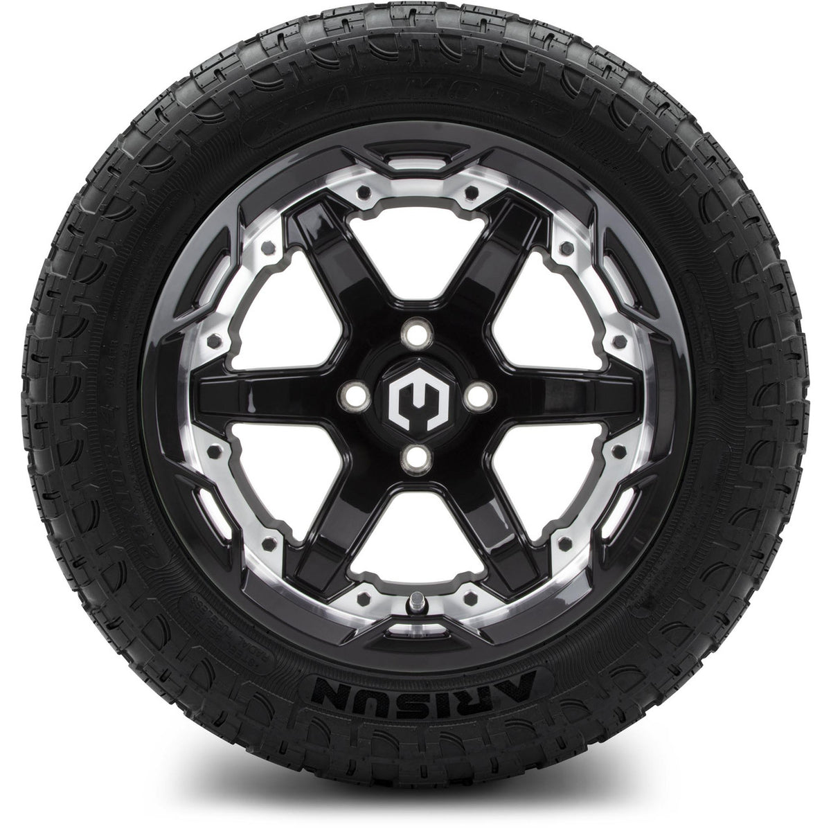 MODZ® 14" Gladiator Machine & Black Wheels and Off-Road Tires Combo