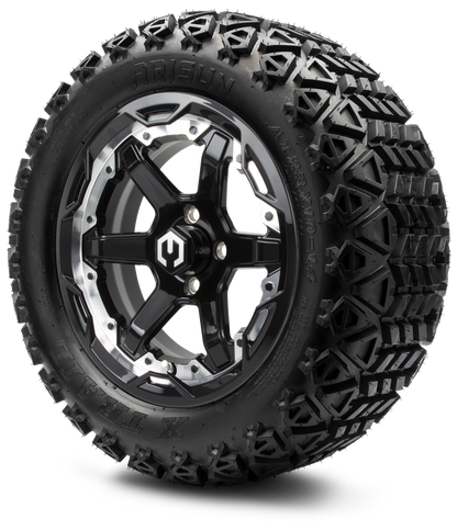 MODZ® 14" Gladiator Machine & Black Wheels and Off-Road Tires Combo