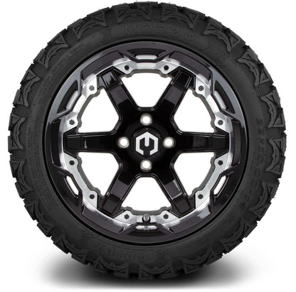 MODZ® 14" Gladiator Machine & Black Wheels and Off-Road Tires Combo