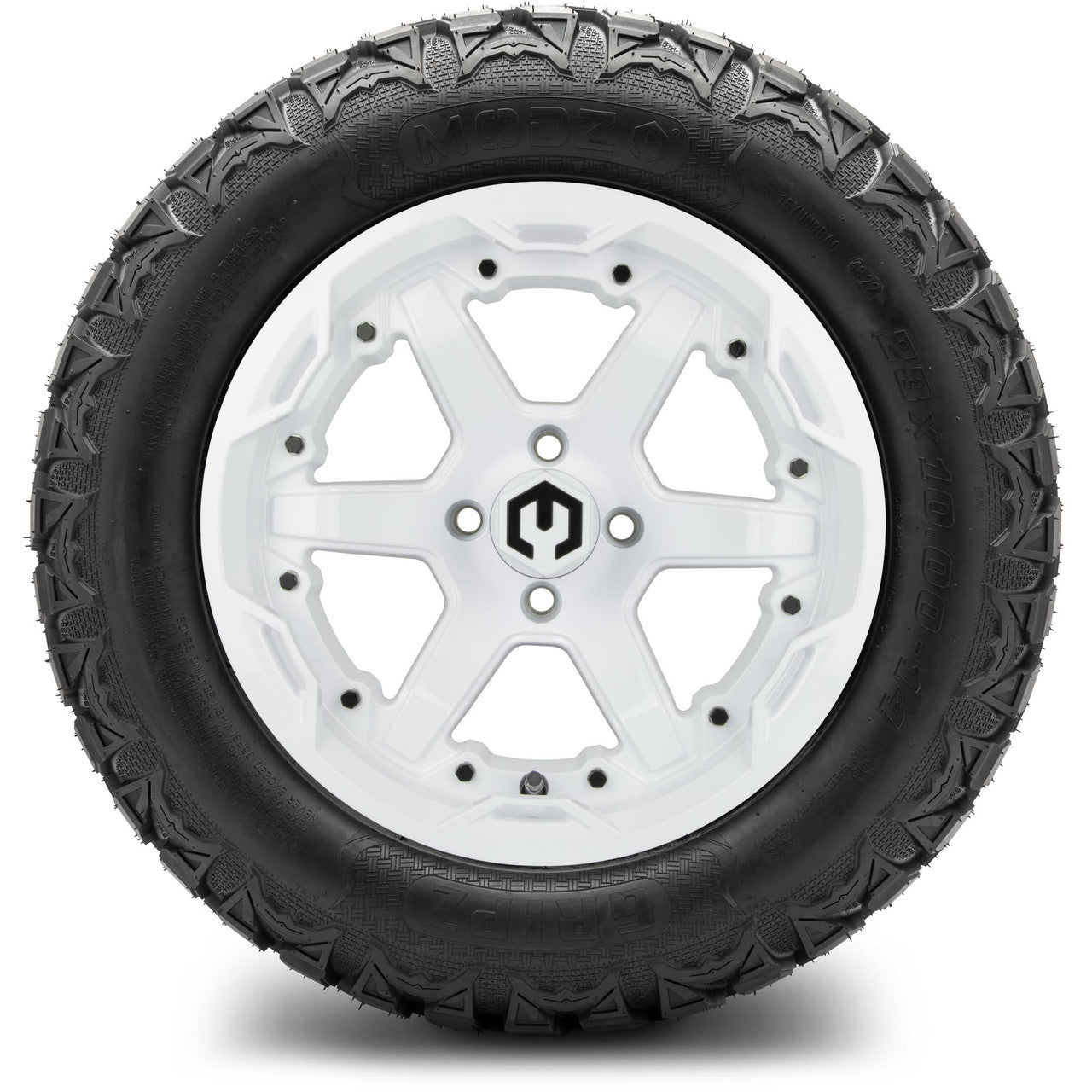 MODZ® 14" Gladiator Glossy White Wheels & Off-Road Tires Combo