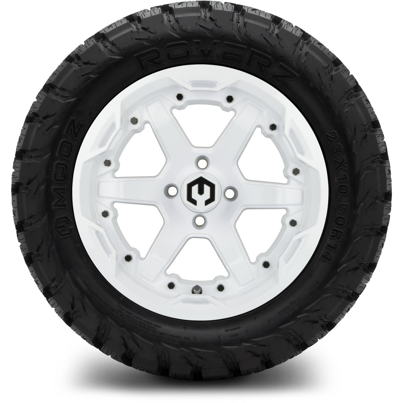 MODZ® 14" Gladiator Glossy White Wheels & Off-Road Tires Combo