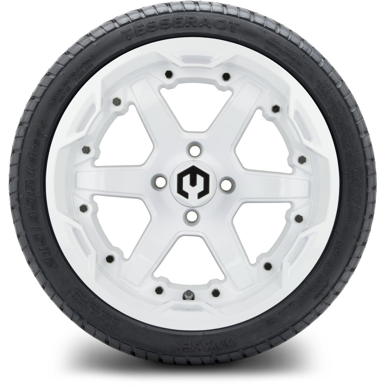 MODZ® 14" Gladiator Glossy White Wheels and Street Tires Combo