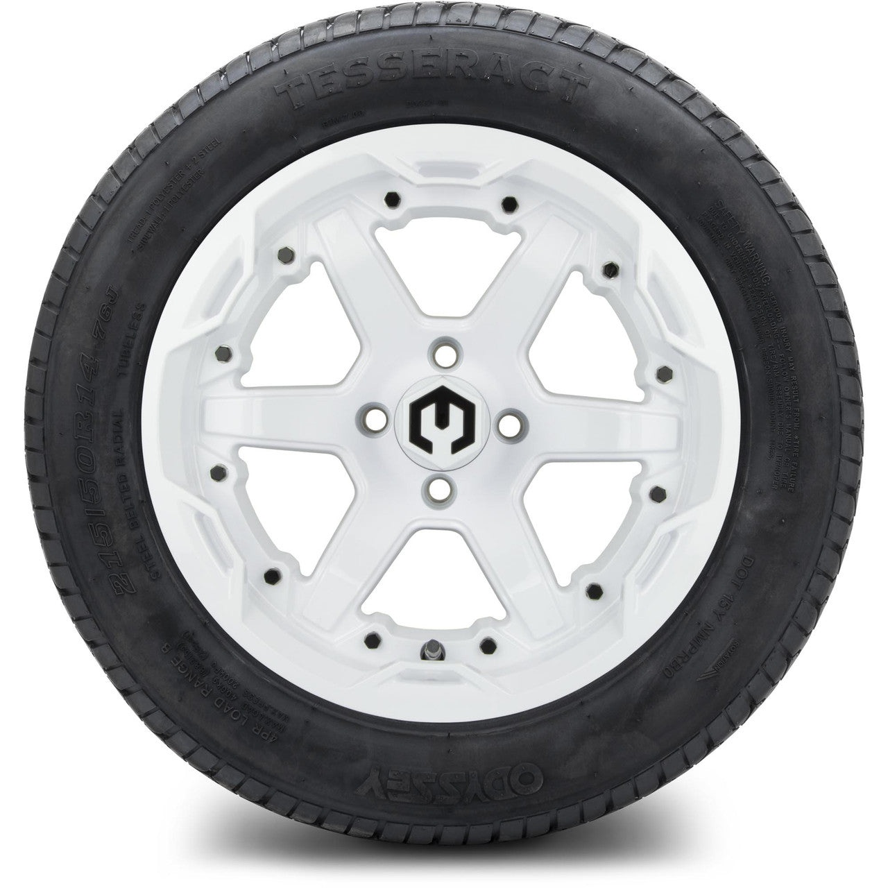 MODZ® 14" Gladiator Glossy White Wheels and Street Tires Combo