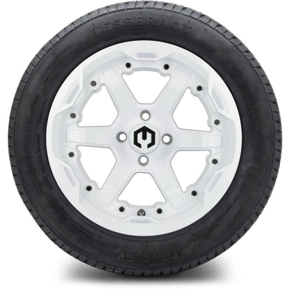 MODZ® 14" Gladiator Glossy White Wheels and Street Tires Combo