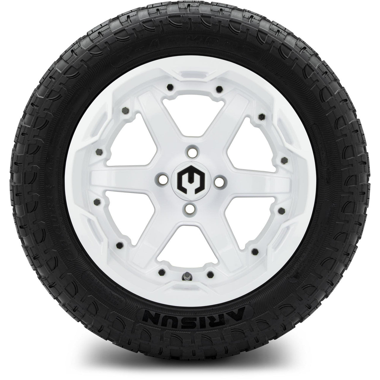 MODZ® 14" Gladiator Glossy White Wheels & Off-Road Tires Combo