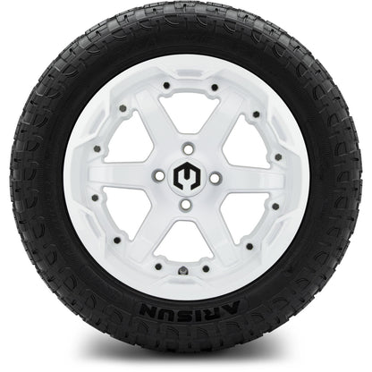 MODZ® 14" Gladiator Glossy White Wheels & Off-Road Tires Combo
