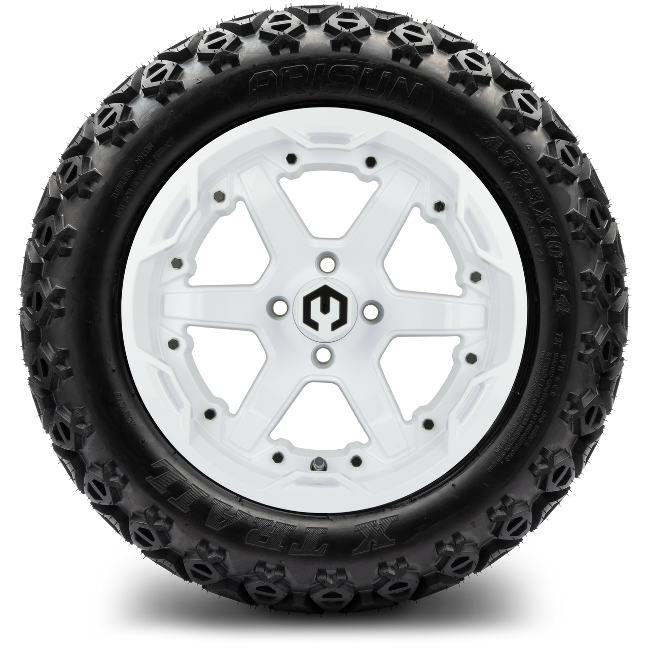 MODZ® 14" Gladiator Glossy White Wheels & Off-Road Tires Combo