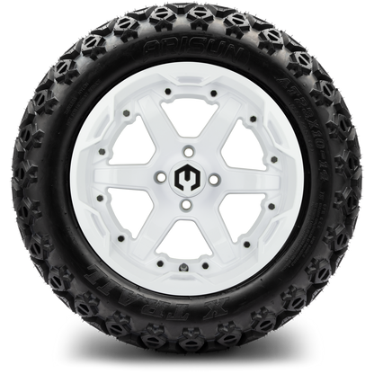 MODZ® 14" Gladiator Glossy White Wheels & Off-Road Tires Combo