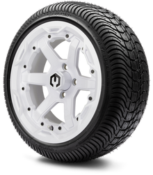 MODZ® 14" Gladiator Glossy White Wheels and Street Tires Combo