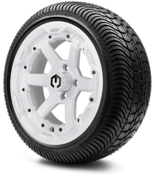 MODZ® 14" Gladiator Glossy White Wheels and Street Tires Combo