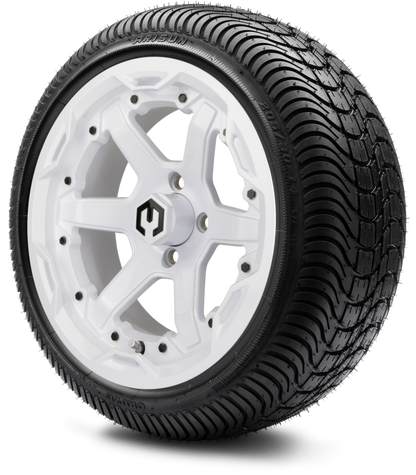 MODZ® 14" Gladiator Glossy White Wheels and Street Tires Combo