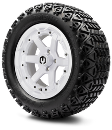 MODZ® 14" Gladiator Glossy White Wheels & Off-Road Tires Combo
