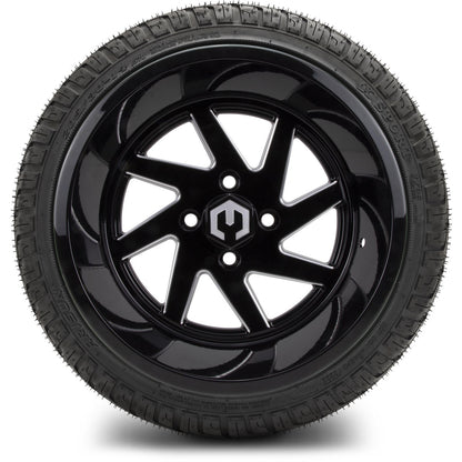 MODZ® 14" Fury Glossy Black with Ball Mill Wheels & Street Tires Combo