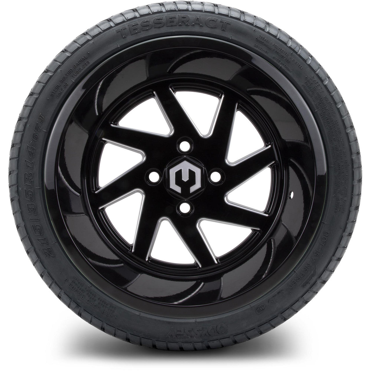 MODZ® 14" Fury Glossy Black with Ball Mill Wheels & Street Tires Combo