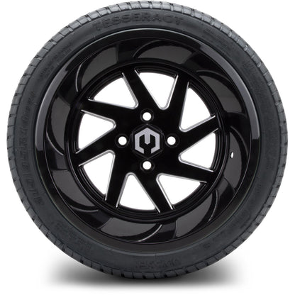 MODZ® 14" Fury Glossy Black with Ball Mill Wheels & Street Tires Combo