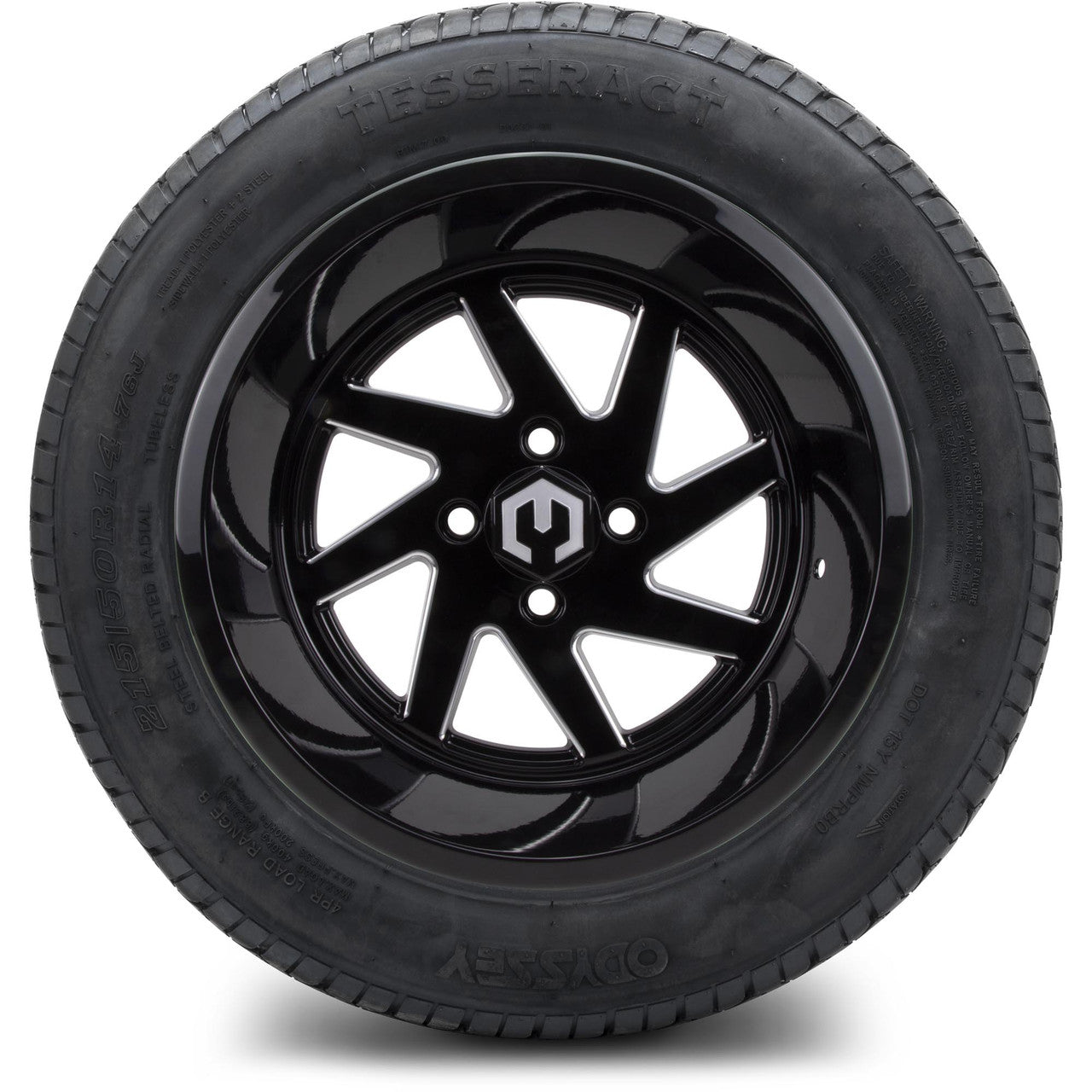 MODZ® 14" Fury Glossy Black with Ball Mill Wheels & Street Tires Combo
