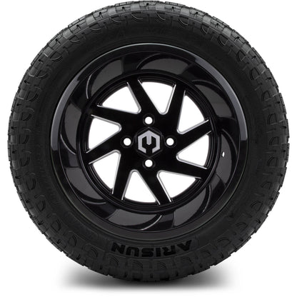 MODZ® 14" Fury Glossy Black with Ball Mill Wheels & Off-Road Tires Combo