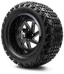 MODZ® 14" Fury Glossy Black with Ball Mill Wheels & Off-Road Tires Combo