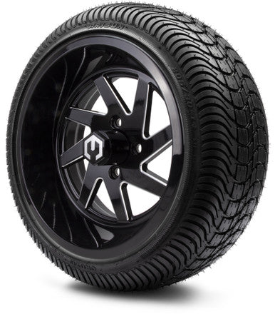 MODZ® 14" Fury Glossy Black with Ball Mill Wheels & Street Tires Combo