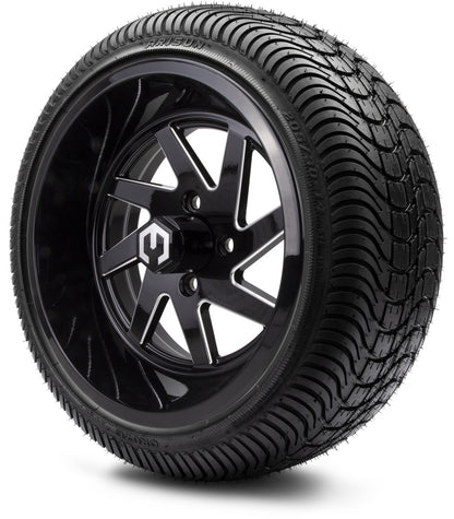 MODZ® 14" Fury Glossy Black with Ball Mill Wheels & Street Tires Combo
