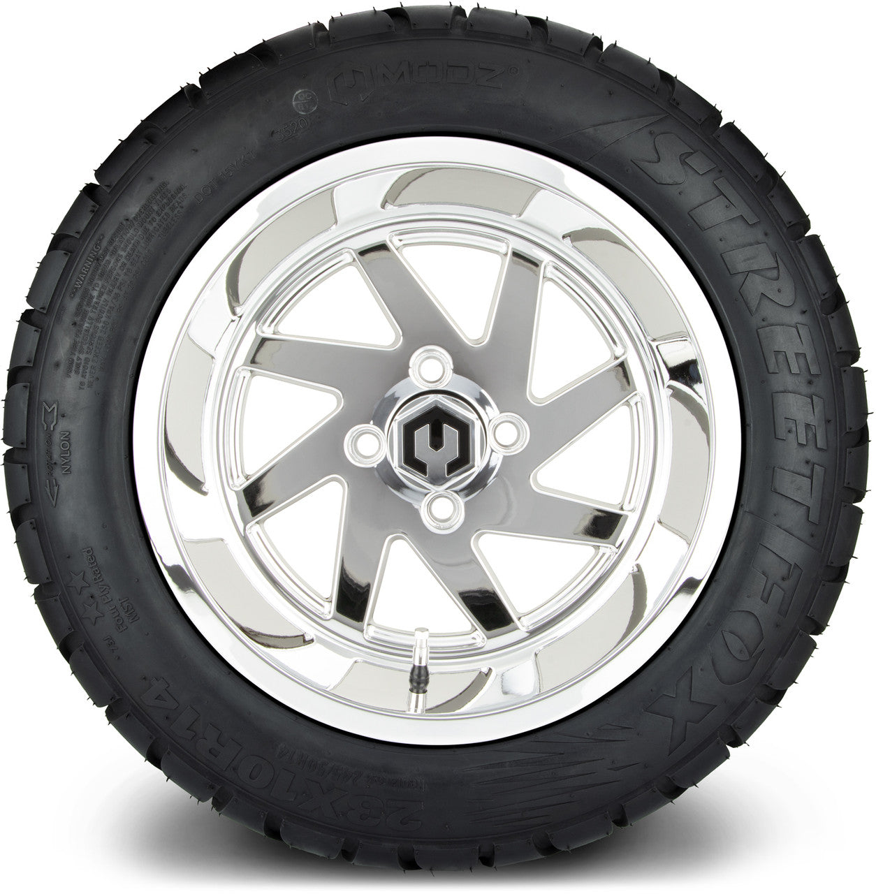 MODZ® 14" Fury Chrome Wheels & Street Tires Combo
