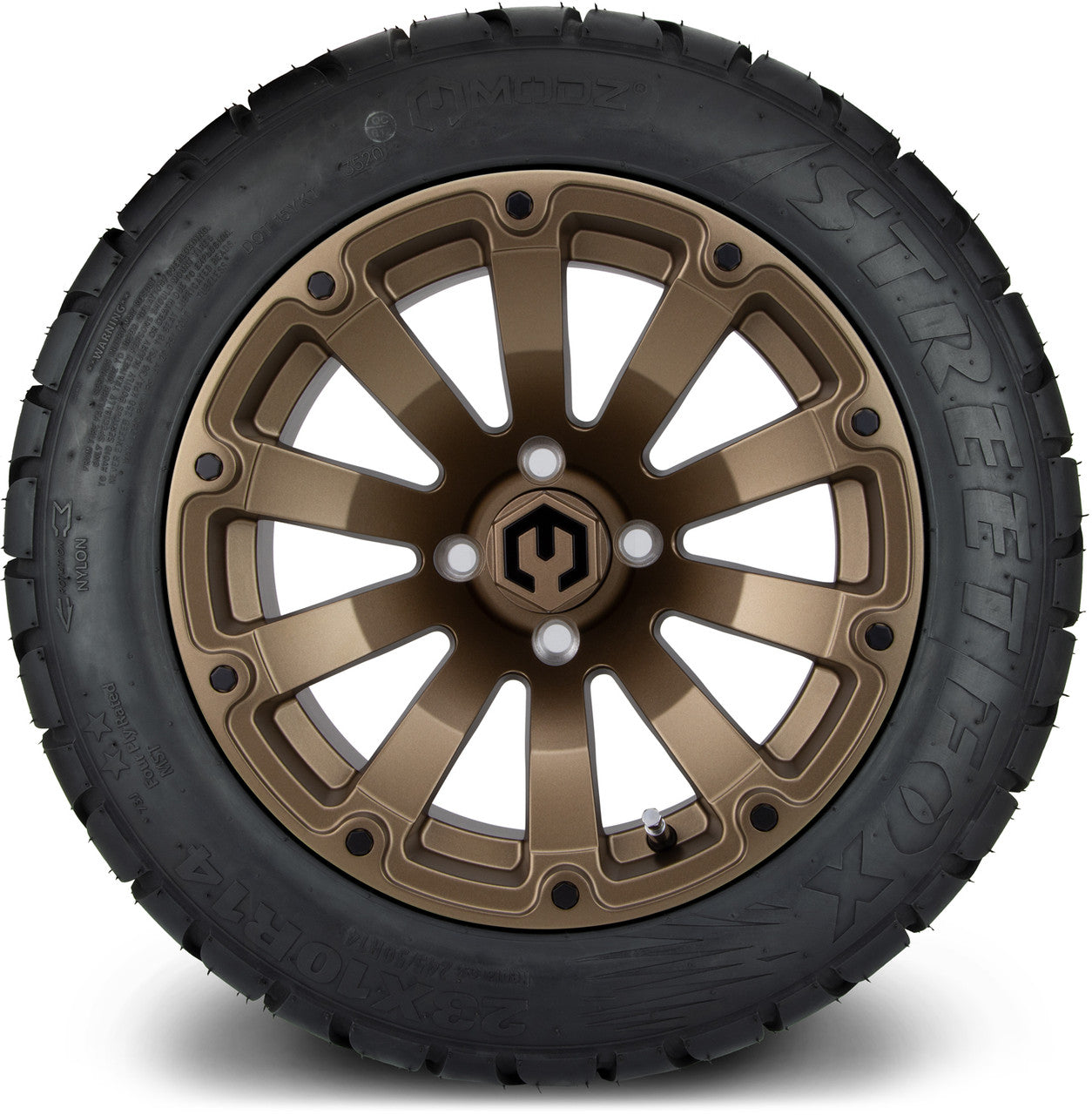 MODZ® 14" Bomber Matte Bronze Wheels & Street Tires Combo