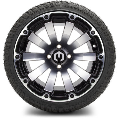 MODZ® 14" Bomber Machined Black Wheels & Street Tires Combo