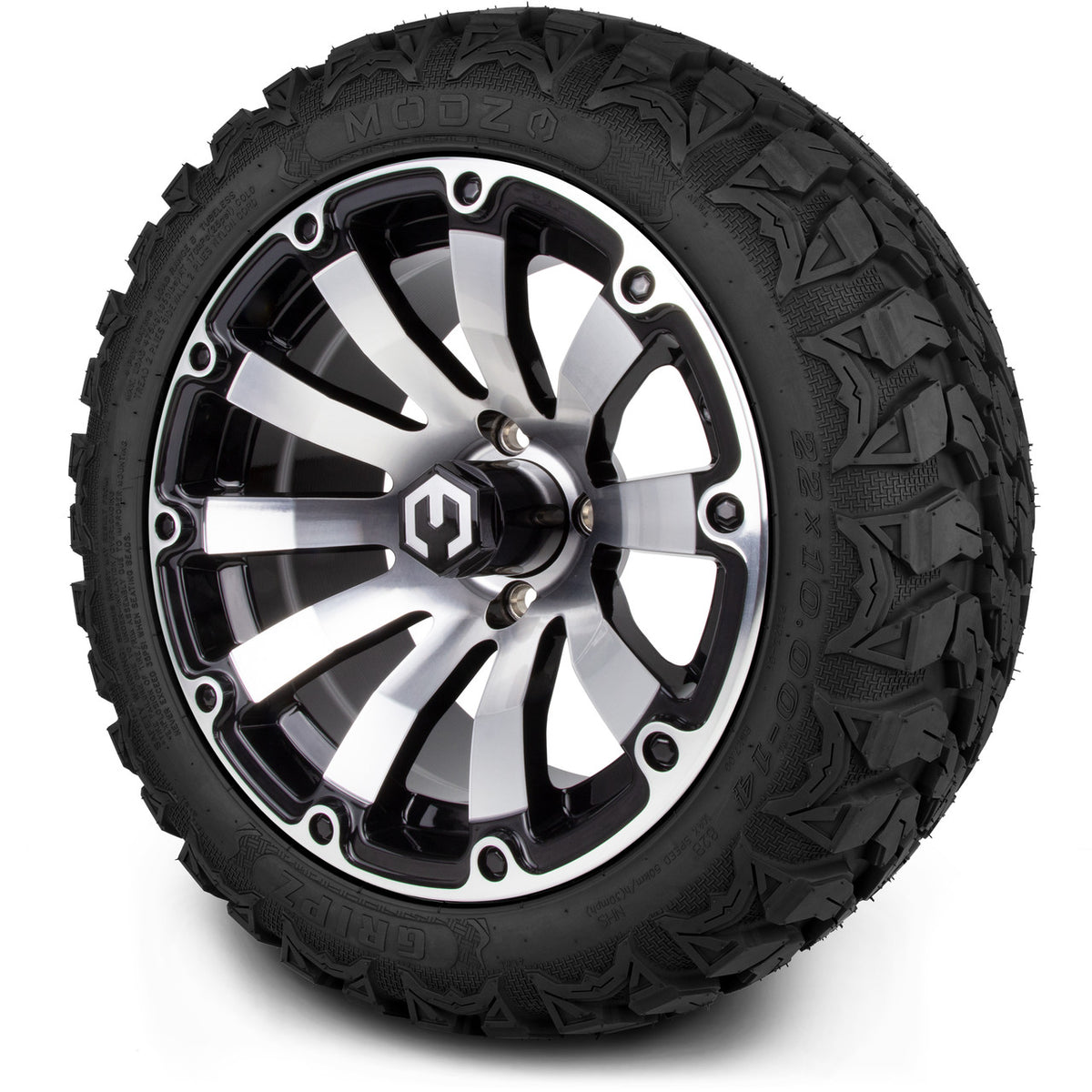 MODZ® 14" Bomber Machined Black Wheels & Off-Road Tires Combo