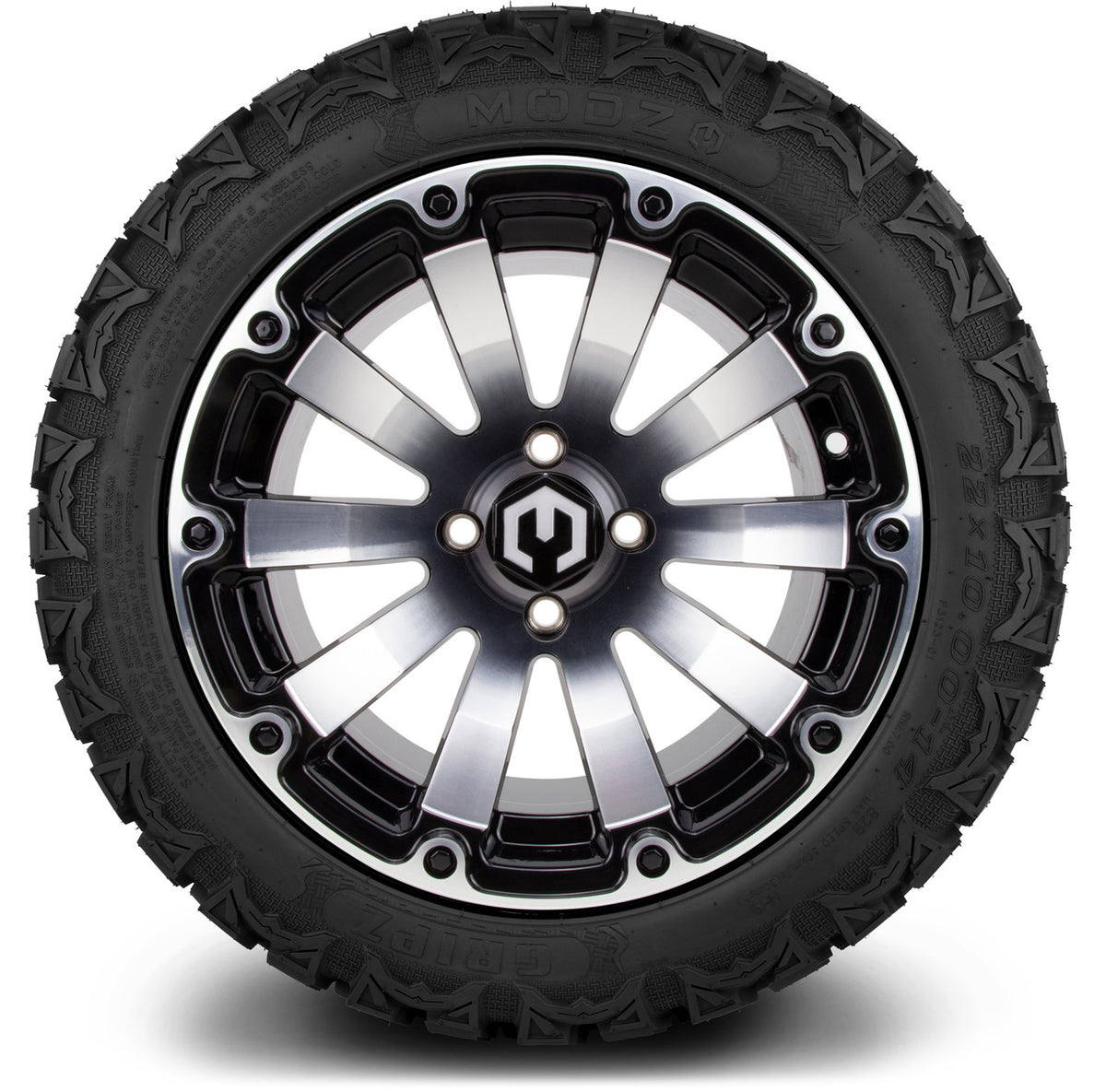 MODZ® 14" Bomber Machined Black Wheels & Off-Road Tires Combo