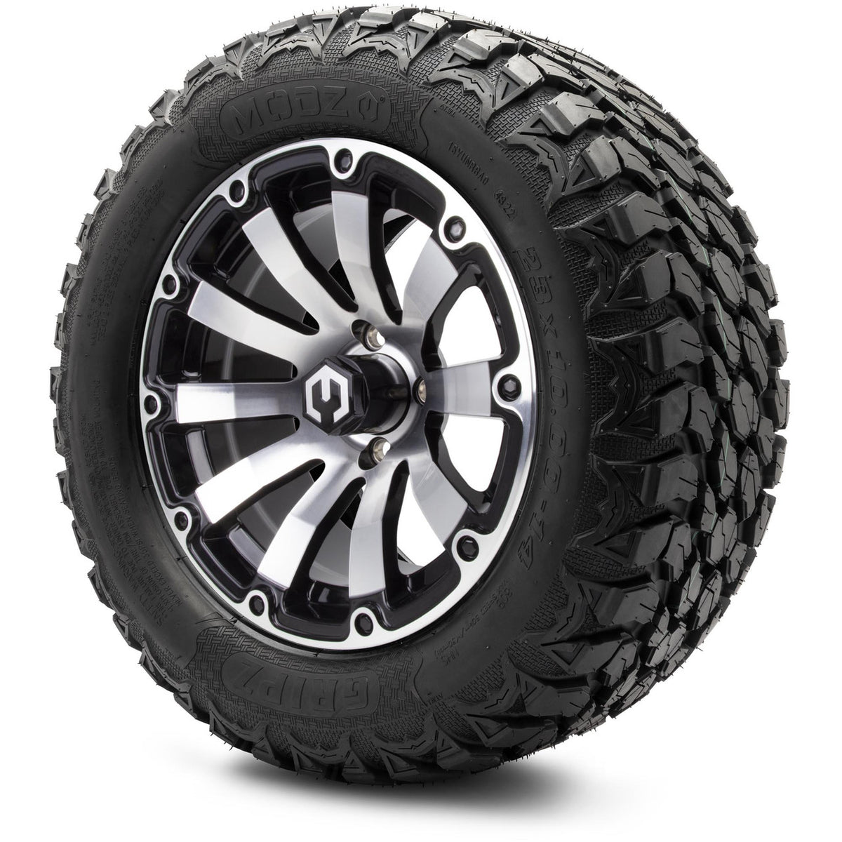 MODZ® 14" Bomber Machined Black Wheels & Off-Road Tires Combo
