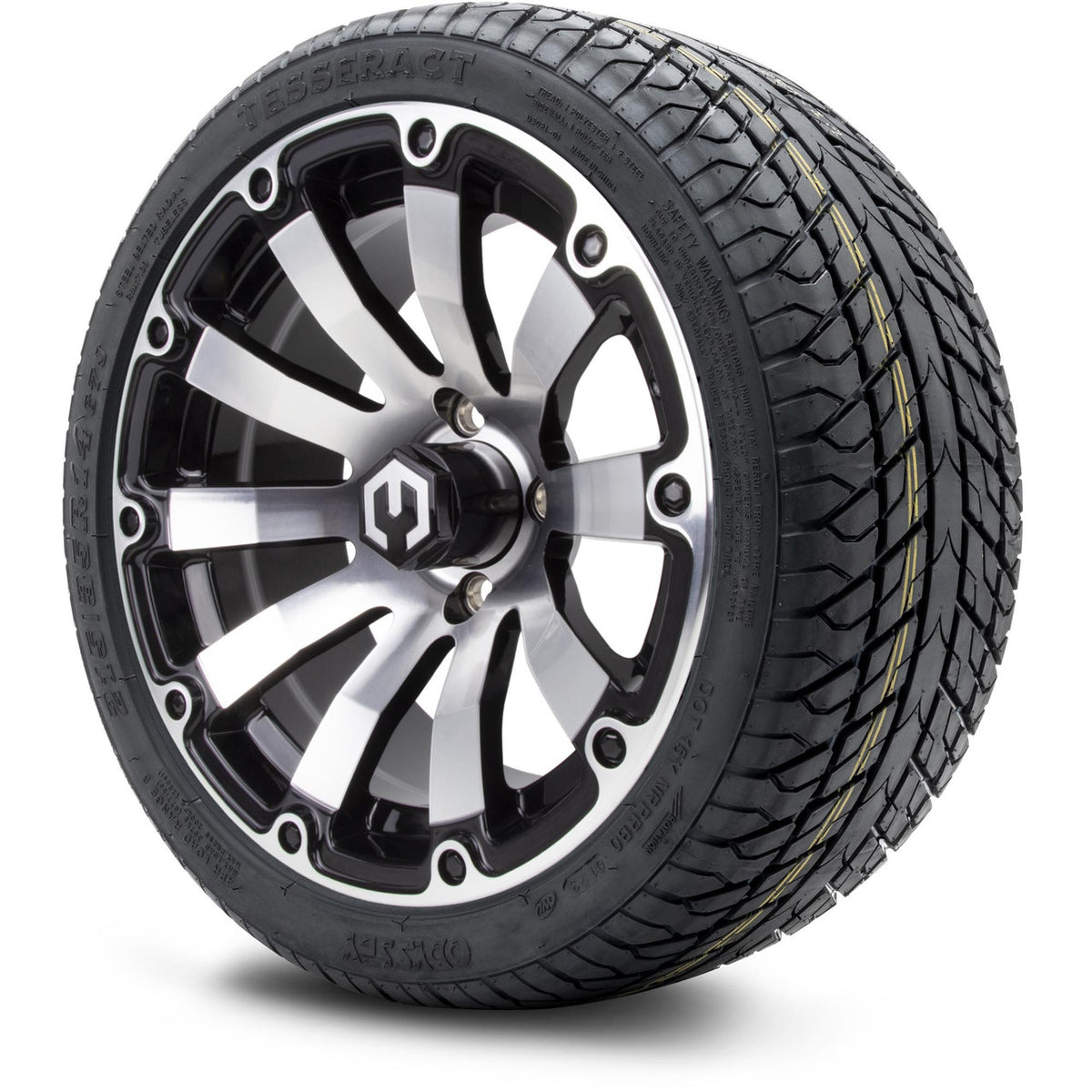 MODZ® 14" Bomber Machined Black Wheels & Street Tires Combo