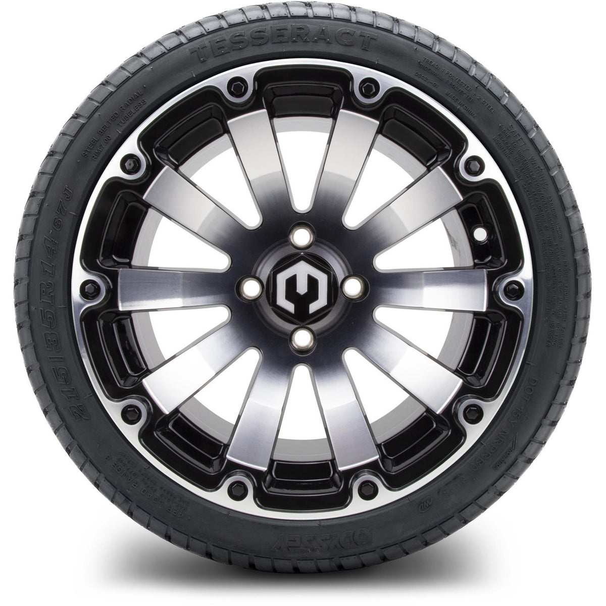MODZ® 14" Bomber Machined Black Wheels & Street Tires Combo