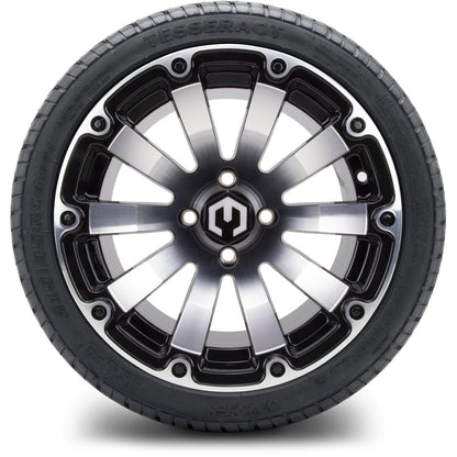 MODZ® 14" Bomber Machined Black Wheels & Street Tires Combo
