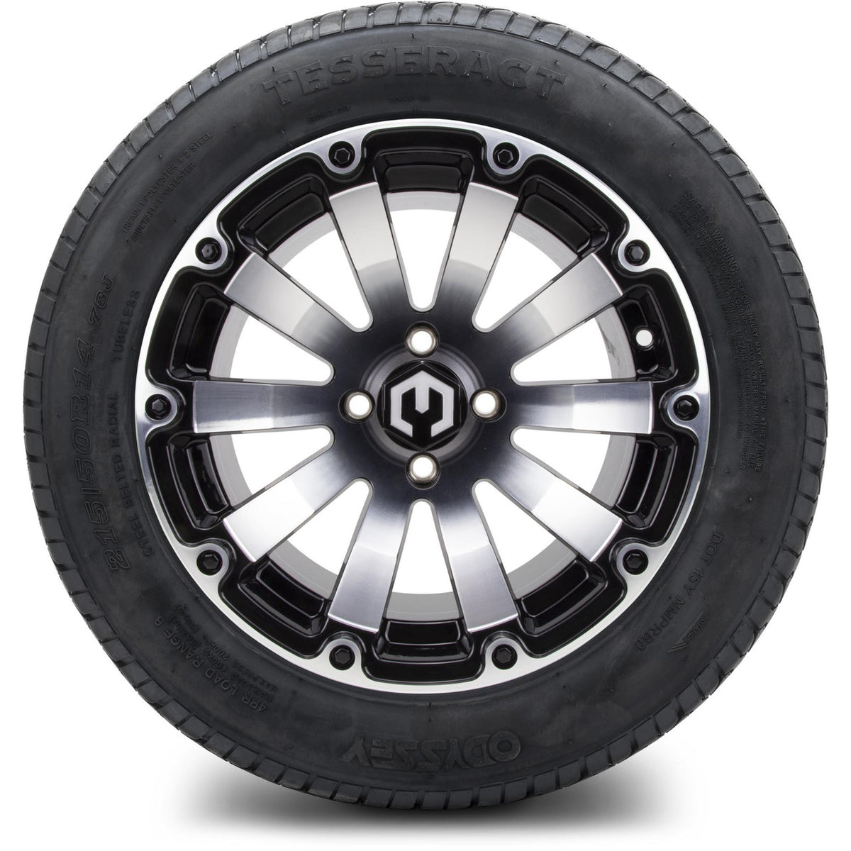 MODZ® 14" Bomber Machined Black Wheels & Street Tires Combo